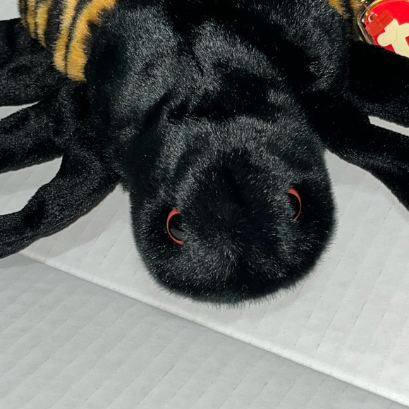 TY Original Beanie Buddy Spinner the Spider Tiger‎ Striped Body Plush - Picture 12 of 14